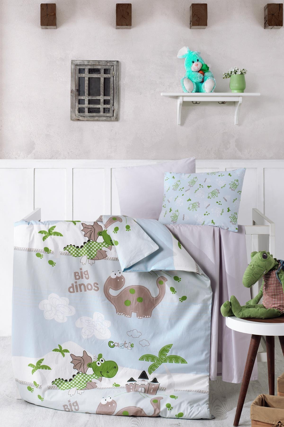Baby bed Set Hundred percent Cotton | Dinosaur Baby children&s bed cover duvet cover kit carsap pillow case quilt